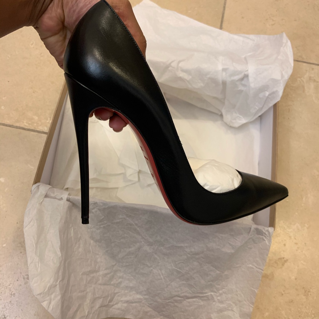 Christian Louboutin Black Leather Pigalle Follies 100mm Pumps With Red Sole